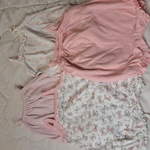 4 Funny Bunny baby girl rompers. 0-3 months